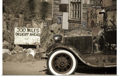 Arizona, Route 66, Hackberry General Store, 300 Miles Desert Ahead sign
