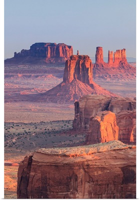 Arizona, View over Monument Valley from the top of Hunt's Mesa