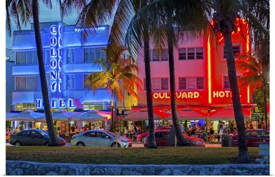 Art deco district, Ocean Drive, South Beach, Miami Beach, Miami, Florida