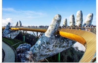 Asia, Southeast Asia, Vietnam, Danang, The Golden Bridge At The Ba Na Resort