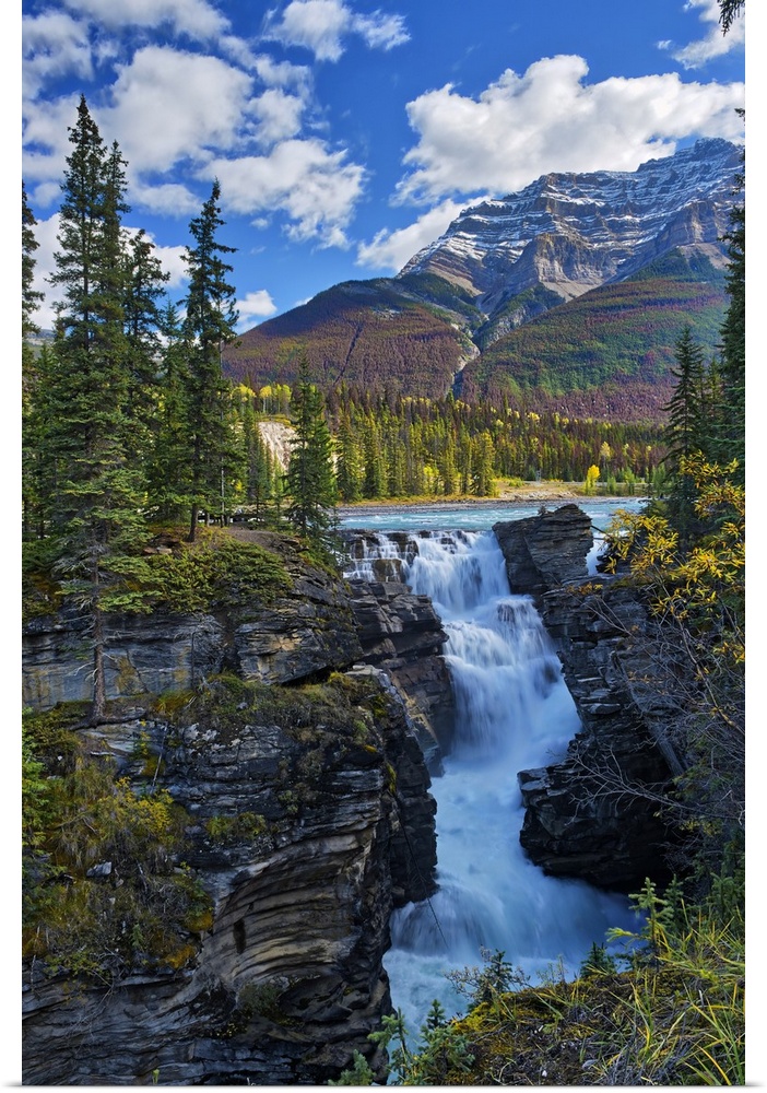 Athabasca  River at Athabasca Falls, Canadian Rocky Mountains, Jasper National Park, Alberta, Canada