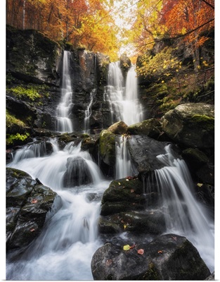 Autumn At Dardagna Waterfalls, Corno Alle Scale Regional Park, Italy