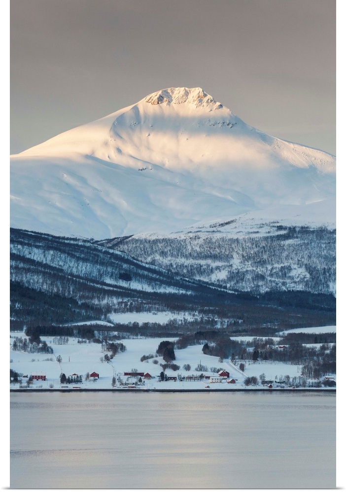 Balsfjorden in winter, Tromso, Troms region, Norway, Scandinavia