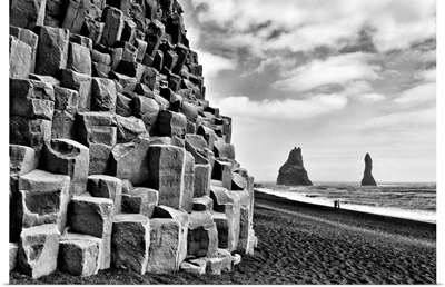 Basalt columns and sea stacks, Reynisfjara, Iceland