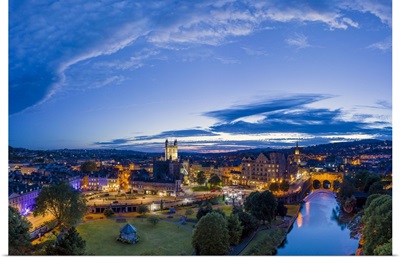 Bath City Center And River Avon, Somerset, England
