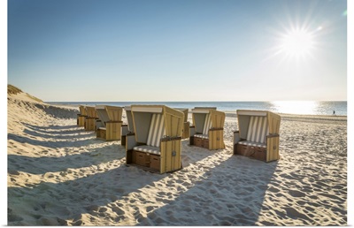 Beach Chairs On The West Beach Of Wenningstedt, Sylt, Schleswig-Holstein, Germany