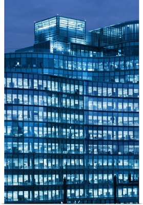 Blue office building, Seaport District, Boston, Massachusetts