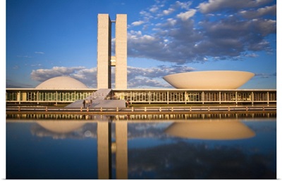 Brazil, Brasilia, National Congress of Brazil, designed by Oscar Niemeyer