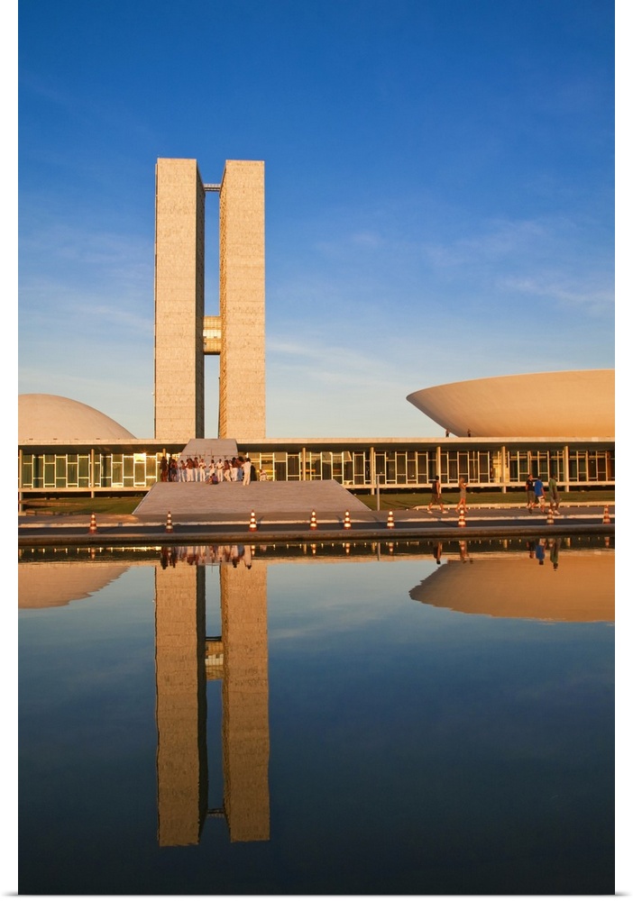 Brazil, Distrito Federal-Brasilia, Brasilia, National Congress of Brazil, designed by Oscar Niemeyer