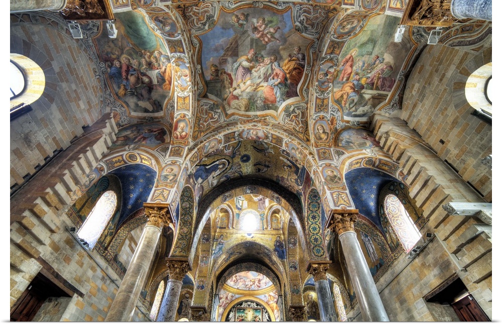 Byzantine mosaic of church Santa Maria dell Ammiraglio (Martorana), Palermo, Sicily, Italy
