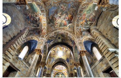 Byzantine mosaic of church Santa Maria dell Ammiraglio, Palermo, Sicily, Italy