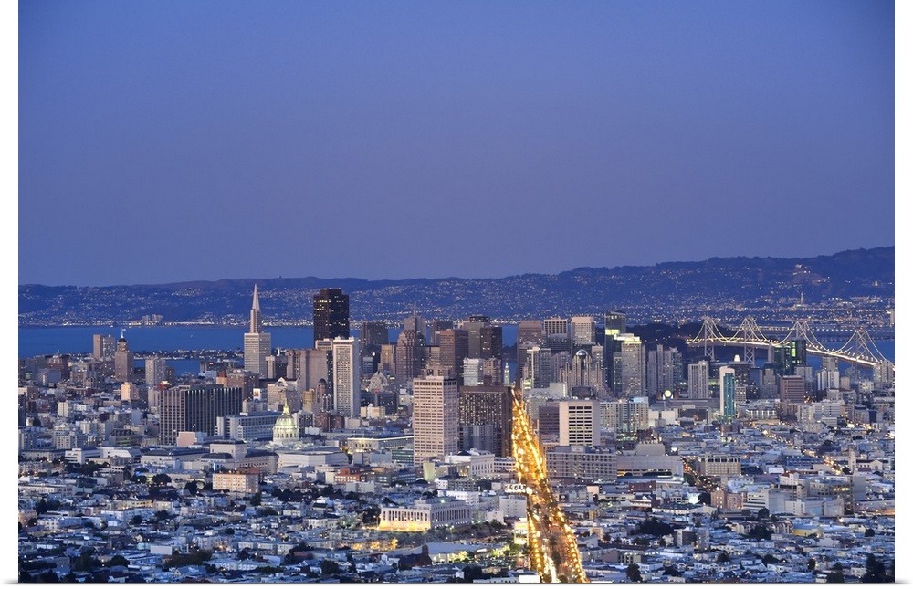 Usa, California, San Francisco, Skyline viewed from Twin Peaks