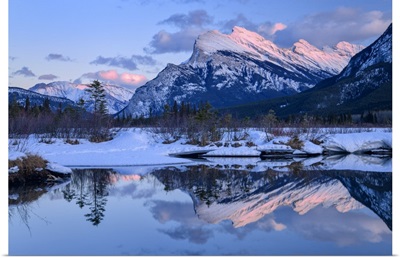 Canada, Alberta, Rocky Mountains, Banff National Park, Vermillion Lakes And Mount Rundle