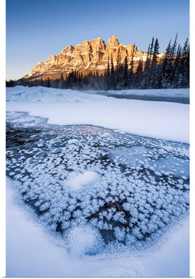 Castle Mountain In Winter, Banff National Park, Alberta, Canada