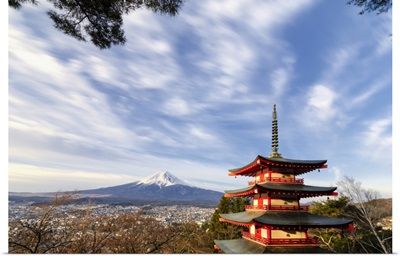 Chureito Pagoda And Fuji Yama, Fujiyoshida, Yamanashi, Japan