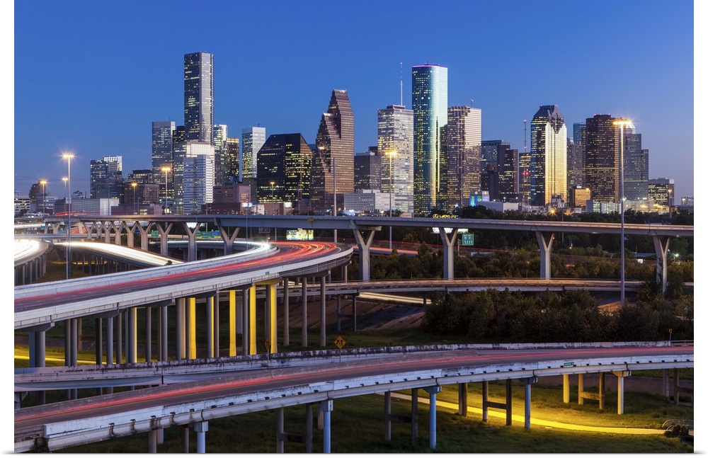 City skyline and Interstate, Houston, Texas, United States of America