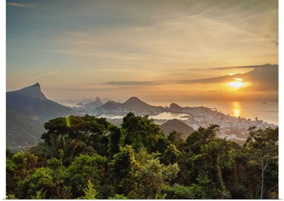 Cityscape from Vista Chinesa at sunrise, Rio de Jan Christophereiro, Brazil