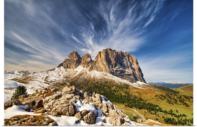 Cloudscape Over Sassolungo, South Tyrol, Dolomites, Italy