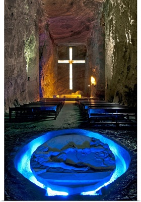 Colombia, Zipaquira, Cudinamarca Province, Salt Cathedral, Main Altar With Cross