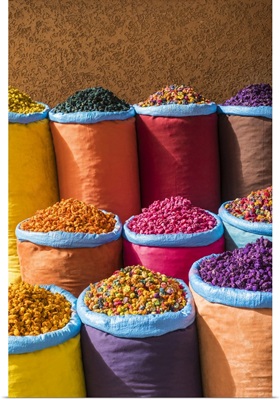 Colorful spices for sale in spice market, Medina (old town)