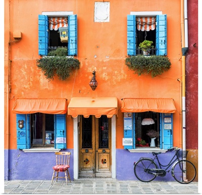Colourful Shop And Bike, Burano, Venice, Italy