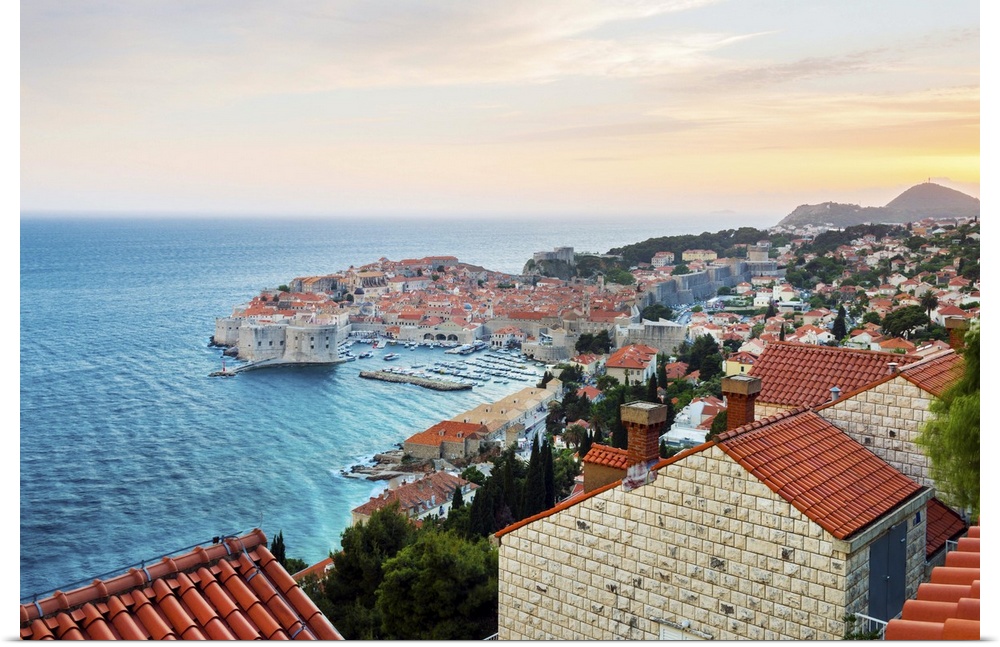 Croatia, Dalmatia, Dubrovnik, Old town. View over the old town.