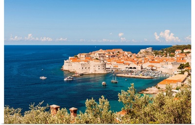 Croatia, Dubrovnik, View Over The Old Town And Harbour