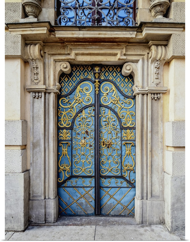 Decorative Entrance Door to University of Wroclaw Museum, Wroclaw, Lower Silesian Voivodeship, Poland.