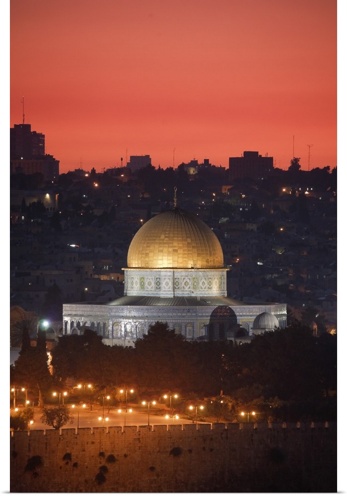 Dome of the Rock Mosque, dusk, Jerusalem, Israel