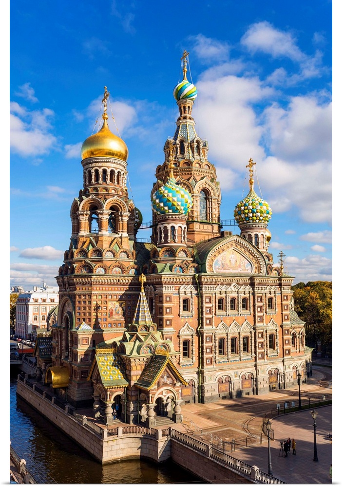 Domes of Church of the Saviour on Spilled Blood, Saint Petersburg, Russia.