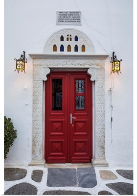 Door Of Chapel, Mykonos Town, Mykonos, Cyclade Islands, Greece