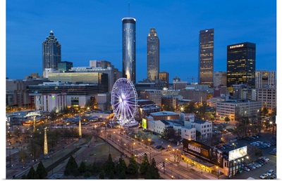 Downtown and the Centennial Olympic Park in Atlanta, Georgia, United States of America
