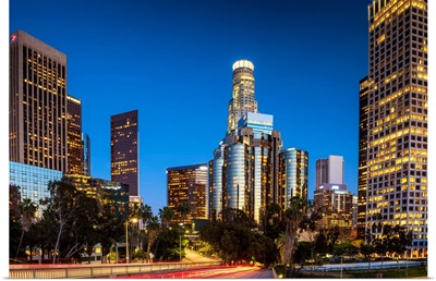 Downtown Skyline At Night, Los Angeles, California, USA