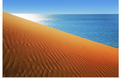 Dune Landscape And Ocean Near Cape Peron, Australia, Gascoyne, Shark Bay