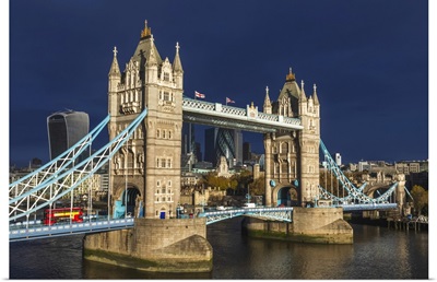 England, London, Tower Bridge And The City Of London Skyline