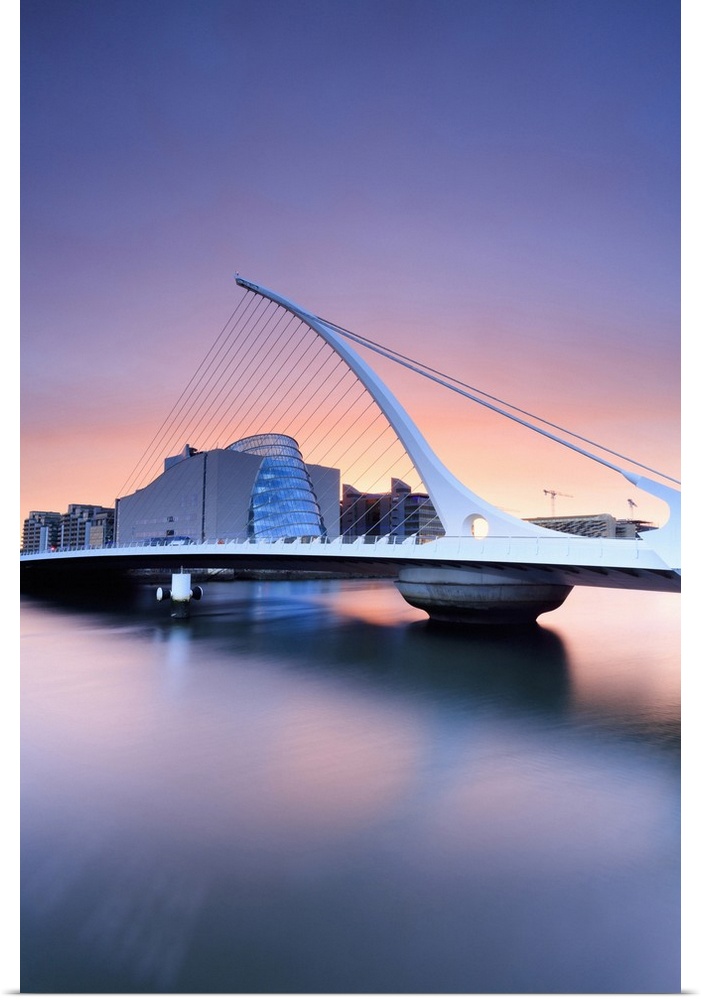 Europe, Dublin, Ireland, Samuel Beckett bridge by night