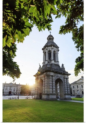 Europe, Dublin, Trinity college at sunset