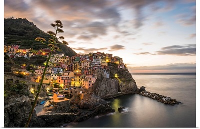 Europe, Italy, Liguria. Cinque Terre, Manarola At Dawn.
