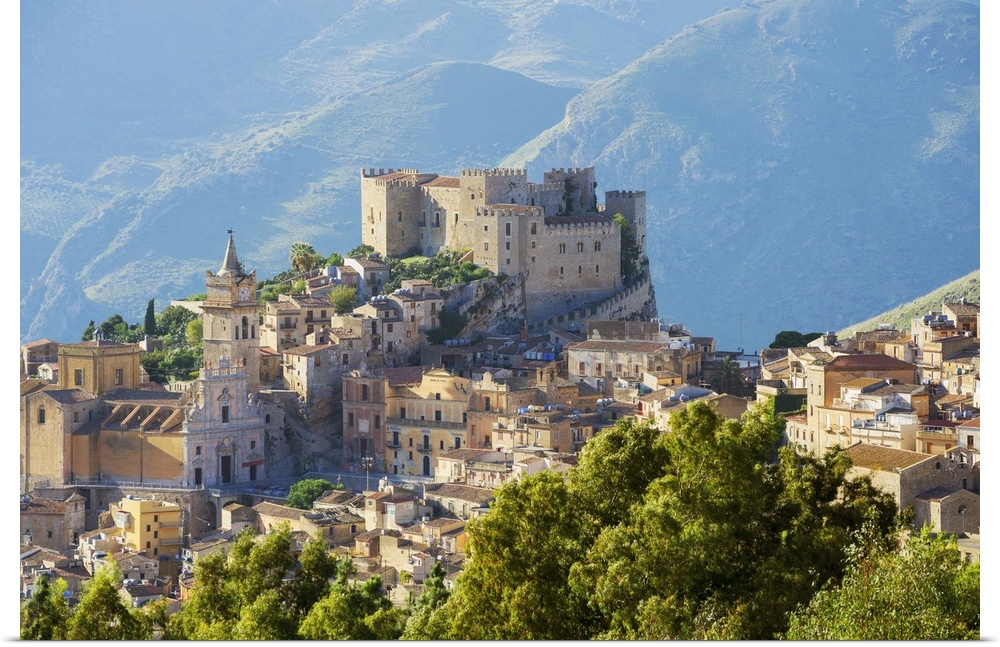 Europe, Italy, Sicily, Caccamo, Norman Castle.