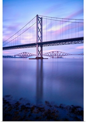 Europe, Scotland, Lothian, Edinburgh, Firth Of Fourth, Forth Road Bridge