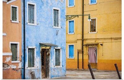 Exterior Facades Of Colourful Buildings, Burano, Veneto Province, Italy, Europe