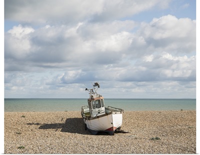 Fishing Boat On Beach, Dungeness, Kent, England, UK