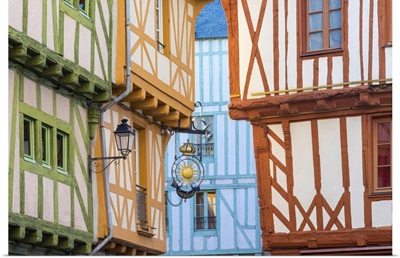 France, Brittany, Morbihan department, Vannes. Half-timbered houses in the old town