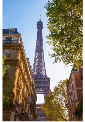 France, Paris, Eiffel Tower, View Through Street