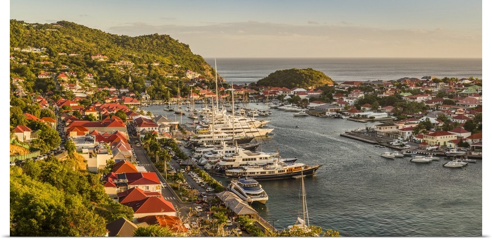 French West Indies, St-Barthelemy, Gustavia, Gustavia Harbor from Fort Gustave