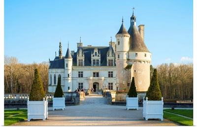 Front Entrance To Chateau De Chenonceau Castle, Chenonceaux, Indre-Et-Loire, France