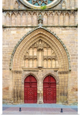 Front Portal Entrance To Cahors Cathedral, Lot Department, Midi-Pyrenees, France
