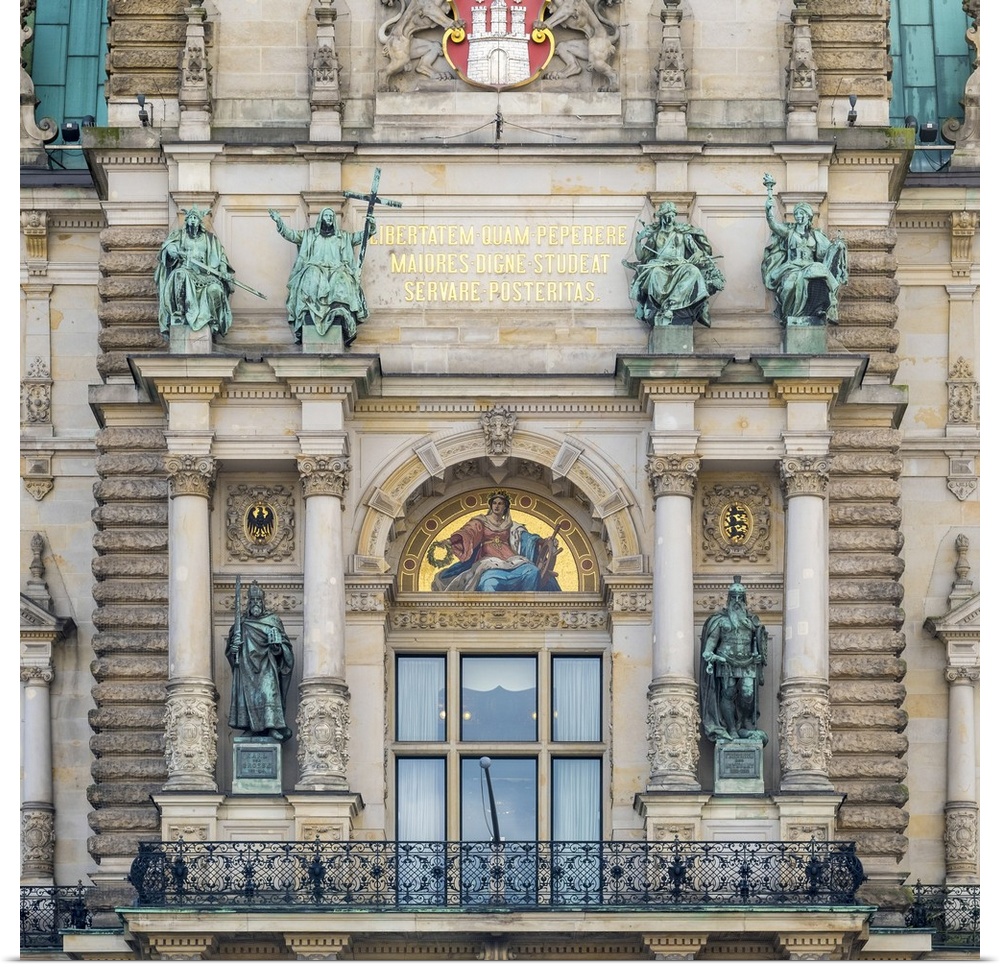 Germany, Hamburg. Neo-renaissance facade of Hamburg Rathaus (City Hall).