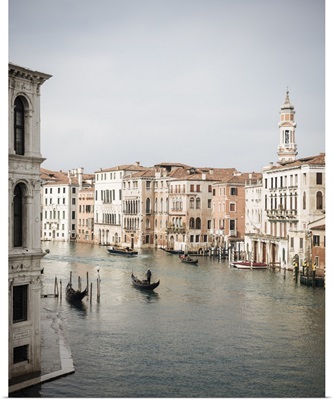 Gondolas On Grand Canal, Venice, Veneto Province, Italy, Europe