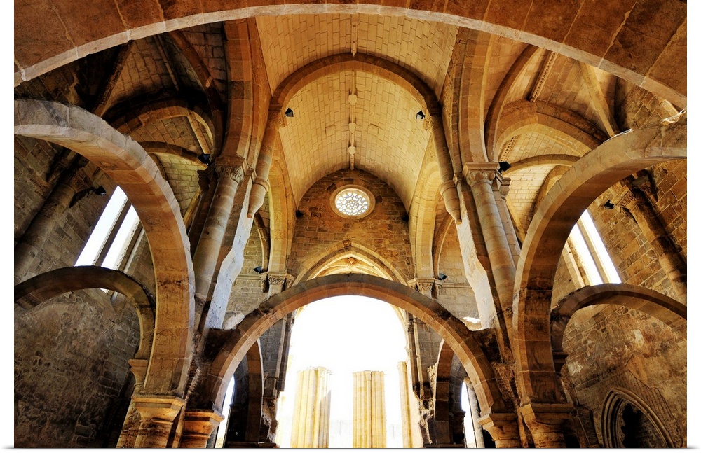 Gothic interior of the Santa Clara a Velha monastery. Coimbra, Portugal